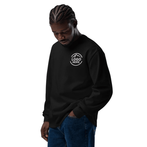 Custom Men's AS Colour Embroidered Heavyweight Long Sleeve T-Shirt - Arklavo