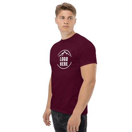 Custom Gildan printed cotton t-shirt with embroidered logo, sub-$10 catalog item with DTG decoration and no-minimum policy on the Arklavo catalog