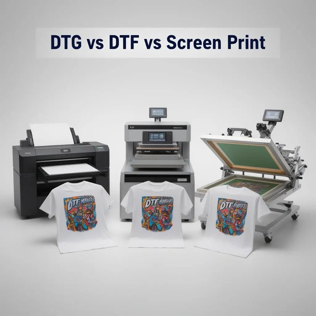 DTG vs DTF vs Screen Print: Triple Comparison - Arklavo