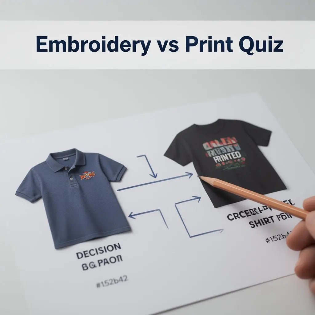 Embroidery vs Print Decision Quiz - Arklavo