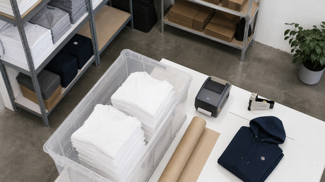 Editorial flat-lay related to printful alternatives