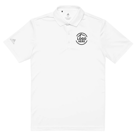 Custom adidas Premium Polo Shirt with embroidered logo, no minimum custom apparel single-unit order