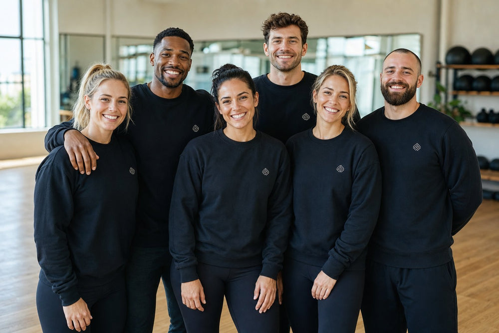 Custom Embroidered Sweatshirts for a Fitness Studio: How One Coaching Team Got Their Look Together - Arklavo