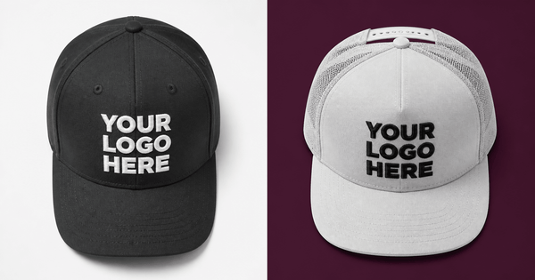 flexfit vs snapback: dark fitted cap beside a light mesh snapback