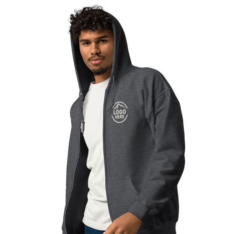 Custom Men's Gildan Embroidered Heavyweight Zip Hoodie - Arklavo