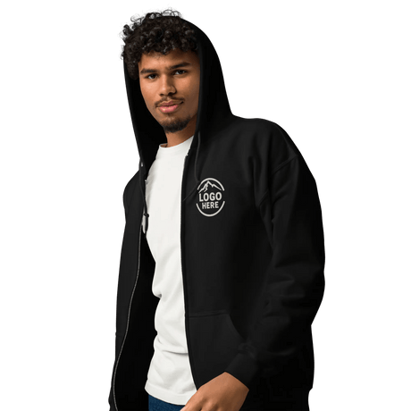 Custom Men's Gildan Embroidered Fleece Zip Hoodie - Arklavo