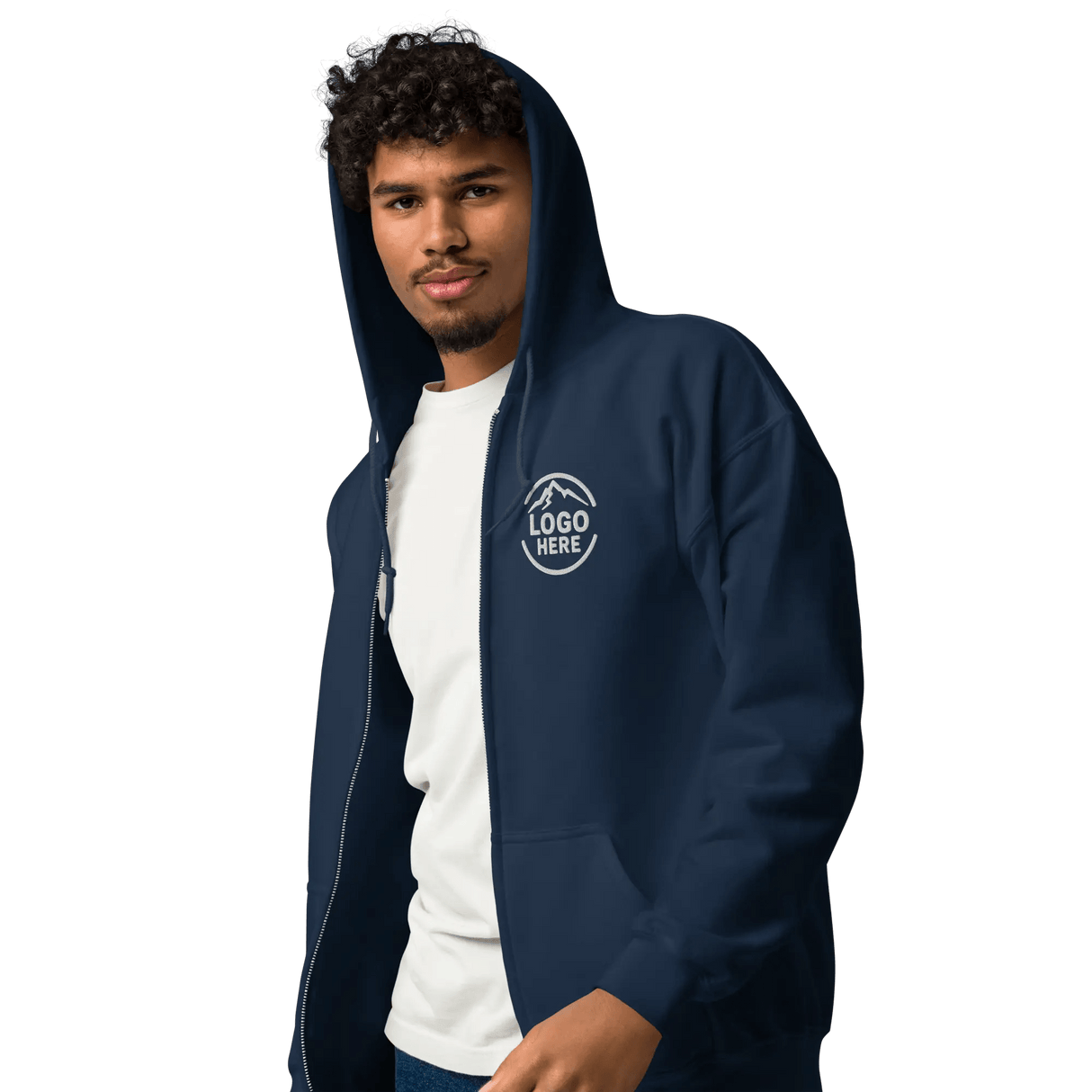 Custom Men's Gildan Embroidered Fleece Zip Hoodie - Arklavo
