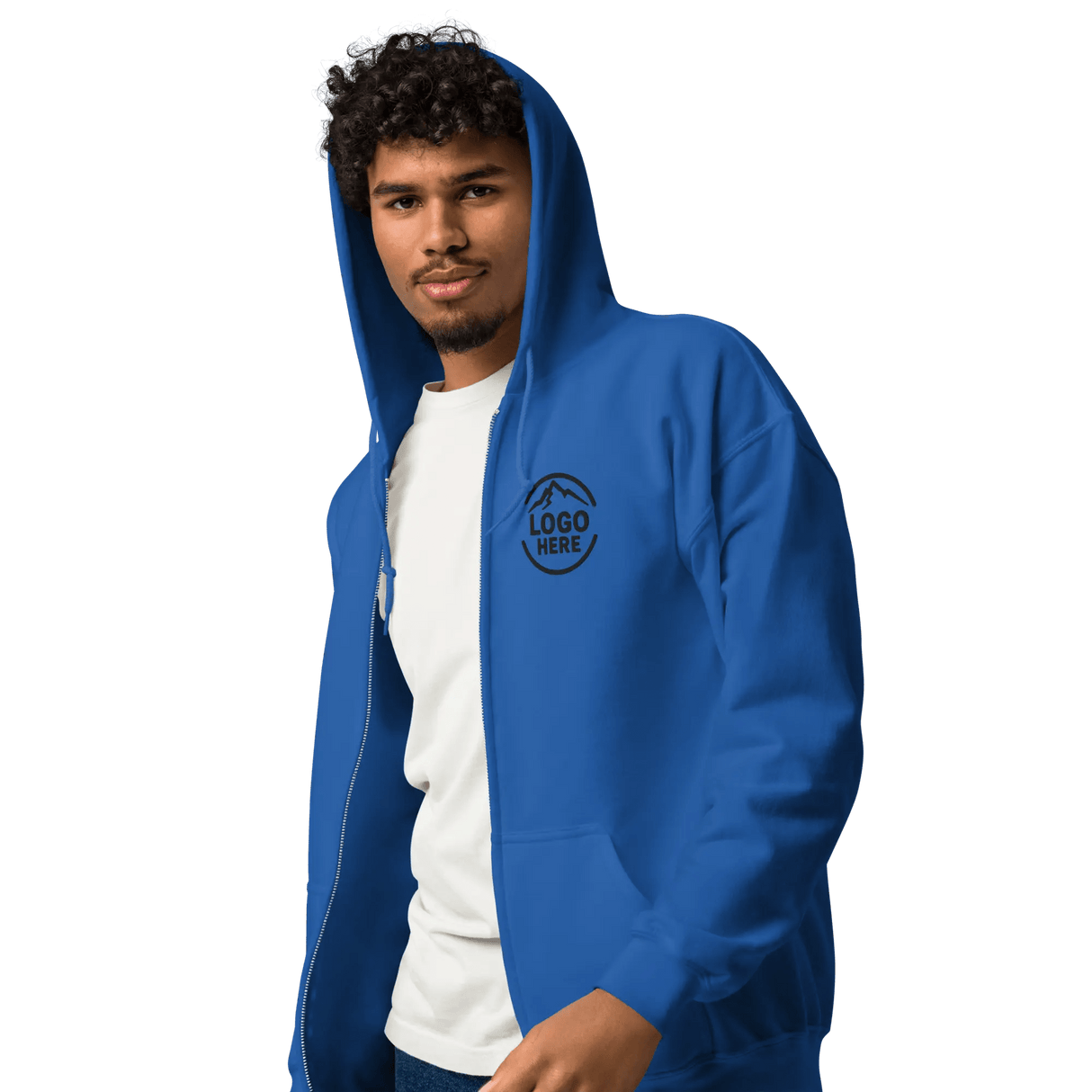 Custom Men's Gildan Embroidered Fleece Zip Hoodie - Arklavo