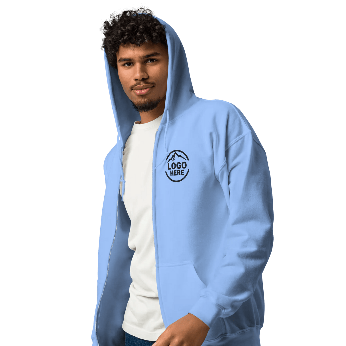 Custom Men's Gildan Embroidered Fleece Zip Hoodie - Arklavo