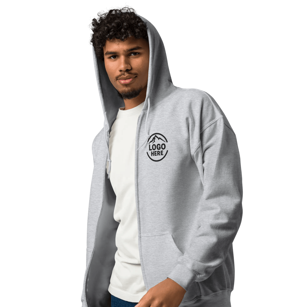 Custom Men's Gildan Embroidered Fleece Zip Hoodie - Arklavo