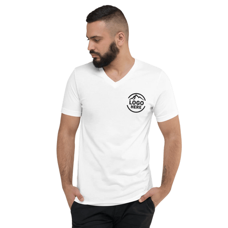 Custom Men's Bella + Canvas Embroidered V - Neck T-Shirt - Arklavo