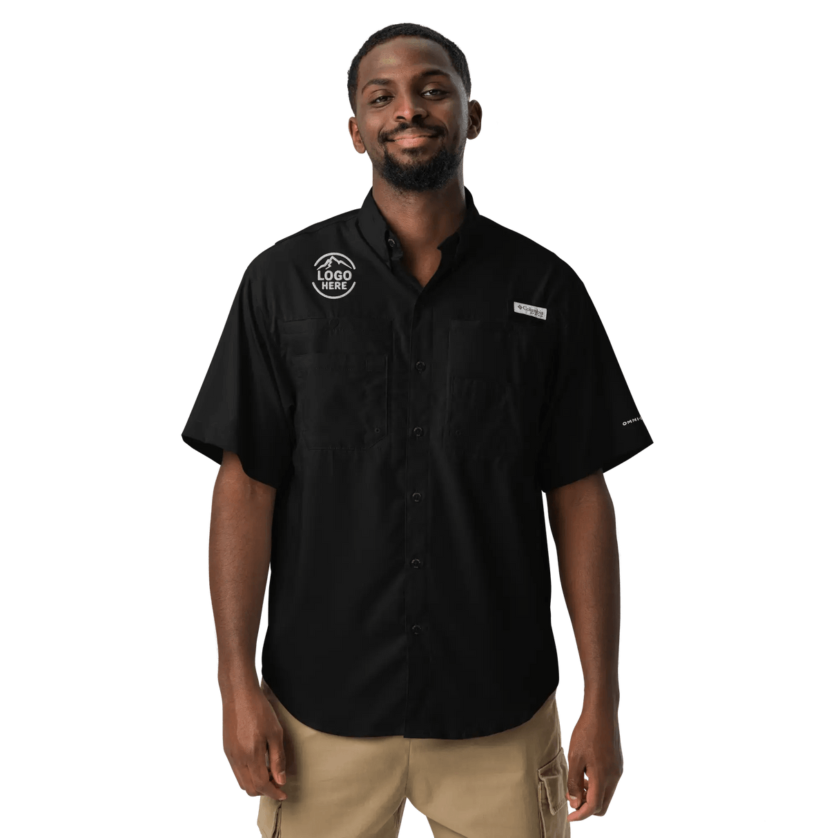 Custom Men's Columbia Embroidered Button - Down Shirt - Arklavo