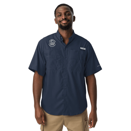 Custom Men's Columbia Embroidered Button - Down Shirt - Arklavo