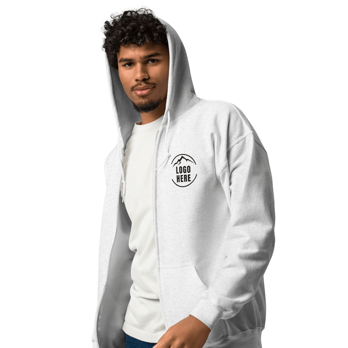 Custom Men's Gildan Printed Heavyweight Zip Hoodie - Arklavo