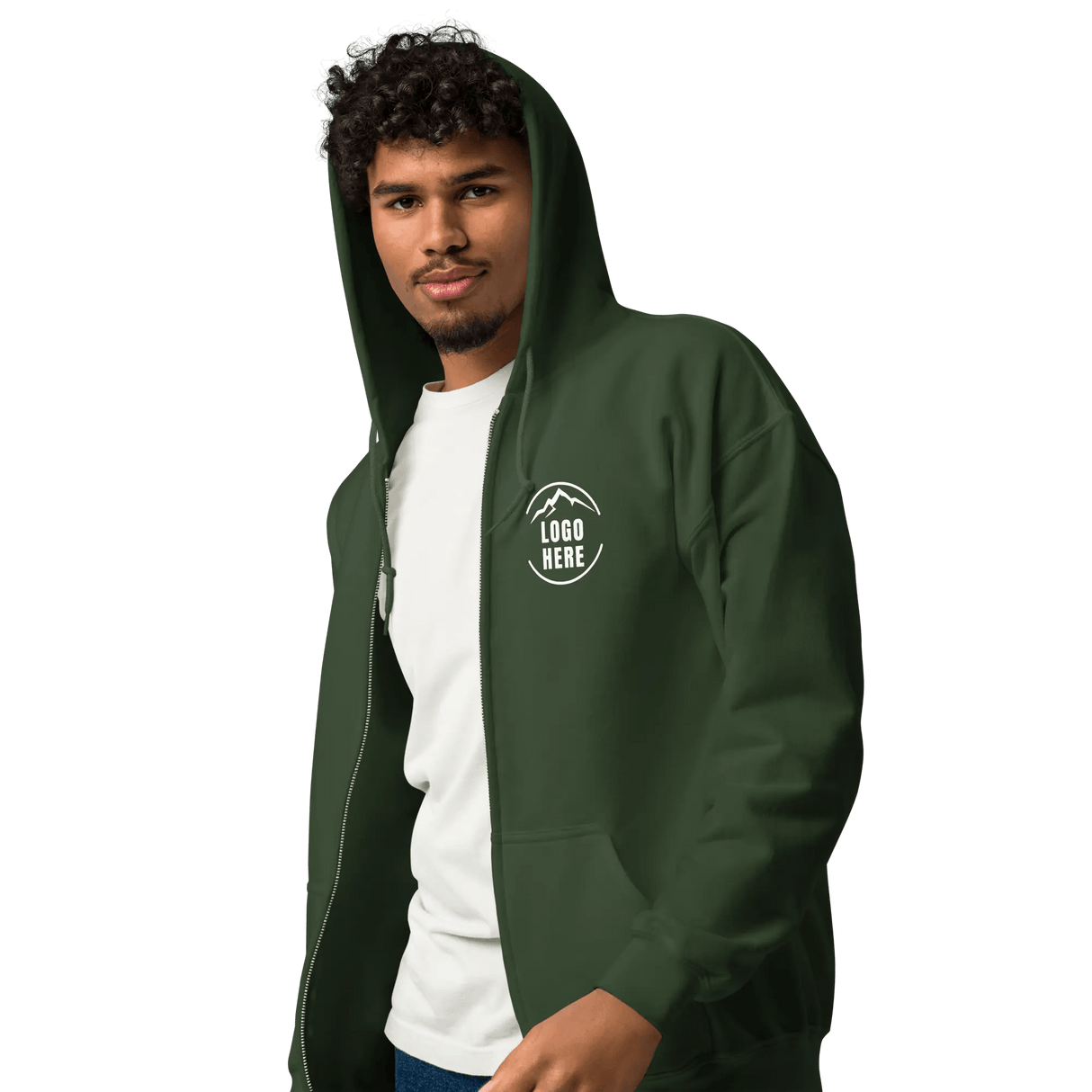 Custom Men's Gildan Printed Heavyweight Zip Hoodie - Arklavo