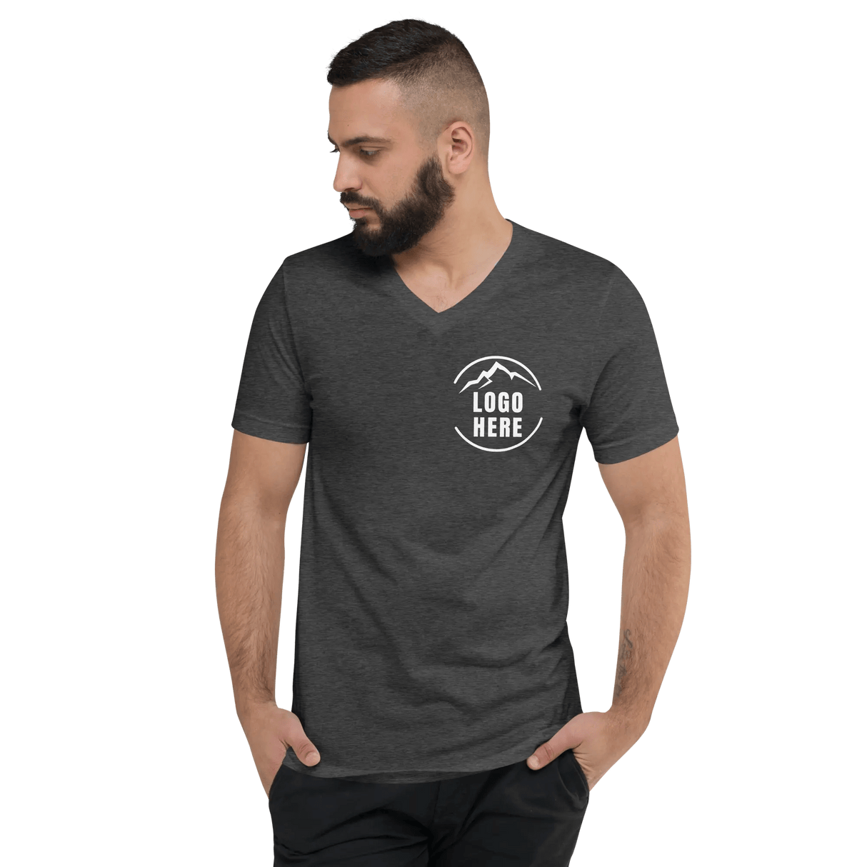 Custom Men's Bella + Canvas Printed V - Neck T-Shirt - Arklavo