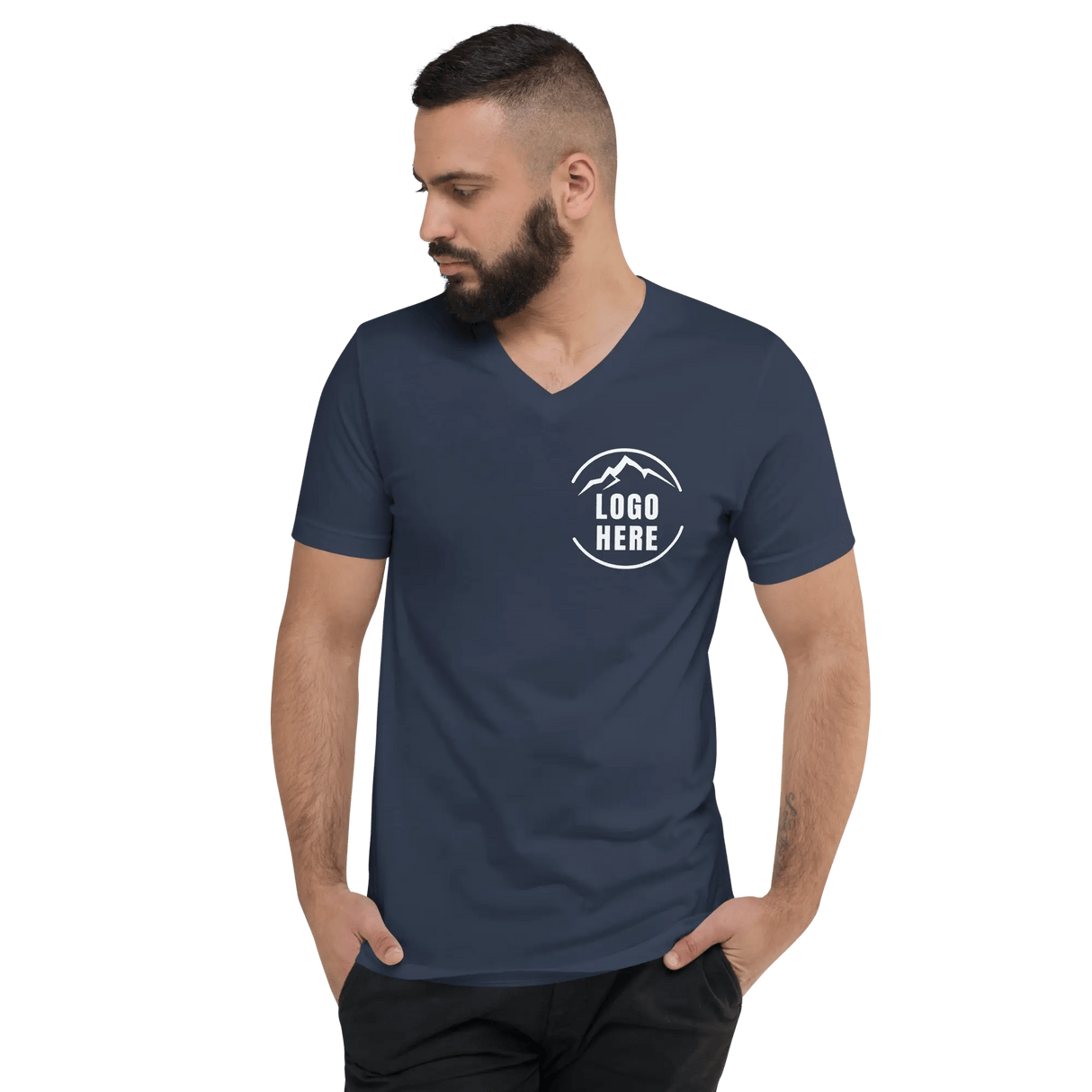 Custom Men's Bella + Canvas Printed V - Neck T-Shirt - Arklavo