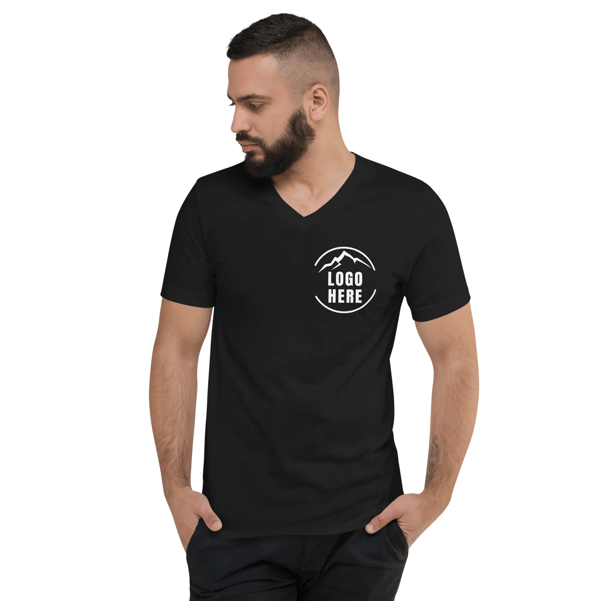 Custom Men's Bella + Canvas Printed V - Neck T-Shirt - Arklavo