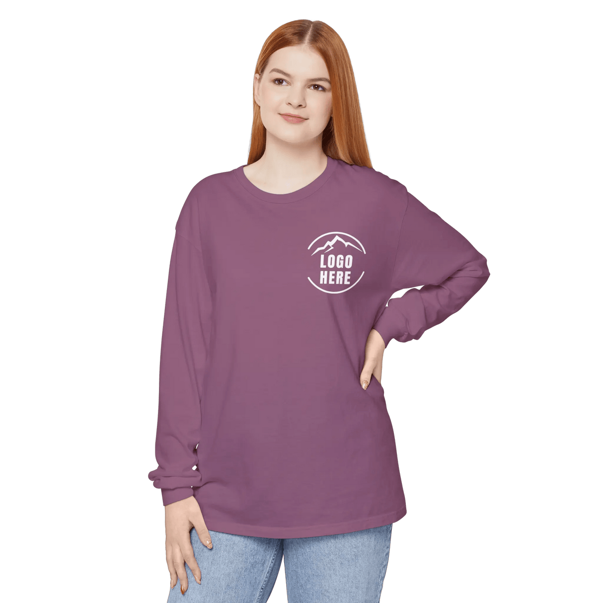 Custom Women's Comfort Colors Printed Garment - Dyed Long Sleeve T-Shirt - Arklavo