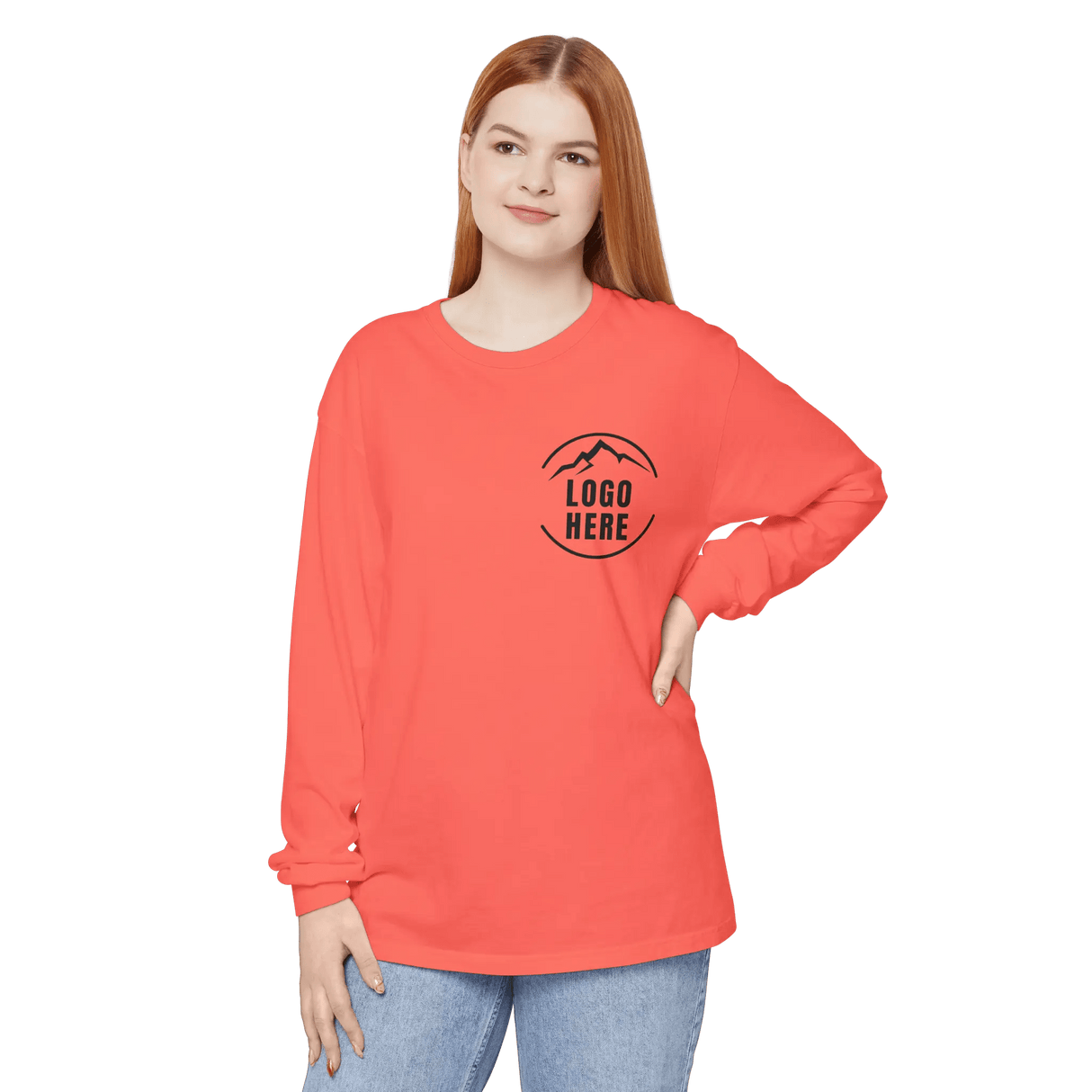 Custom Women's Comfort Colors Printed Garment - Dyed Long Sleeve T-Shirt - Arklavo