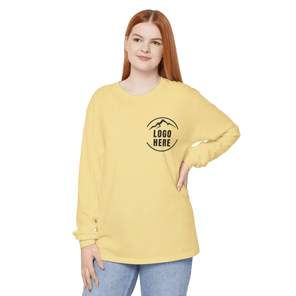 Custom Women's Comfort Colors Printed Garment - Dyed Long Sleeve T-Shirt - Arklavo