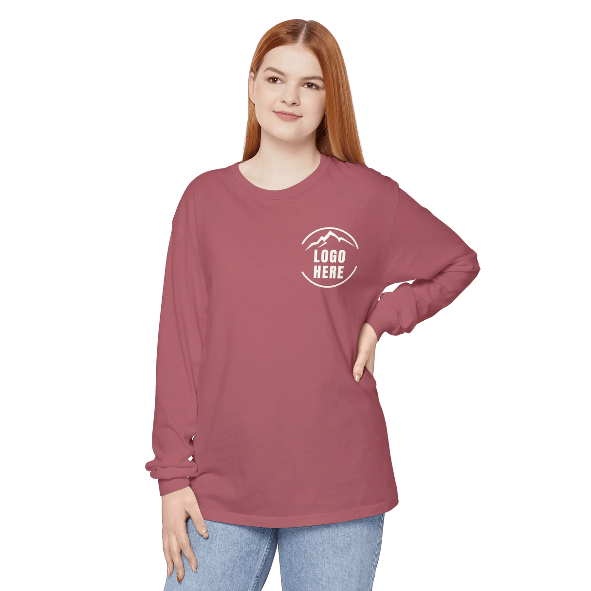 Custom Women's Comfort Colors Printed Garment - Dyed Long Sleeve T-Shirt - Arklavo