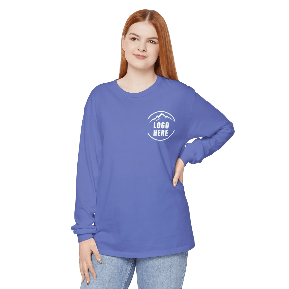 Custom Women's Comfort Colors Printed Garment - Dyed Long Sleeve T-Shirt - Arklavo