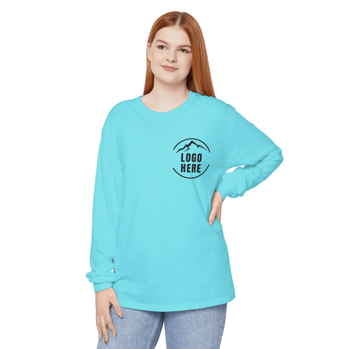 Custom Women's Comfort Colors Printed Garment - Dyed Long Sleeve T-Shirt - Arklavo