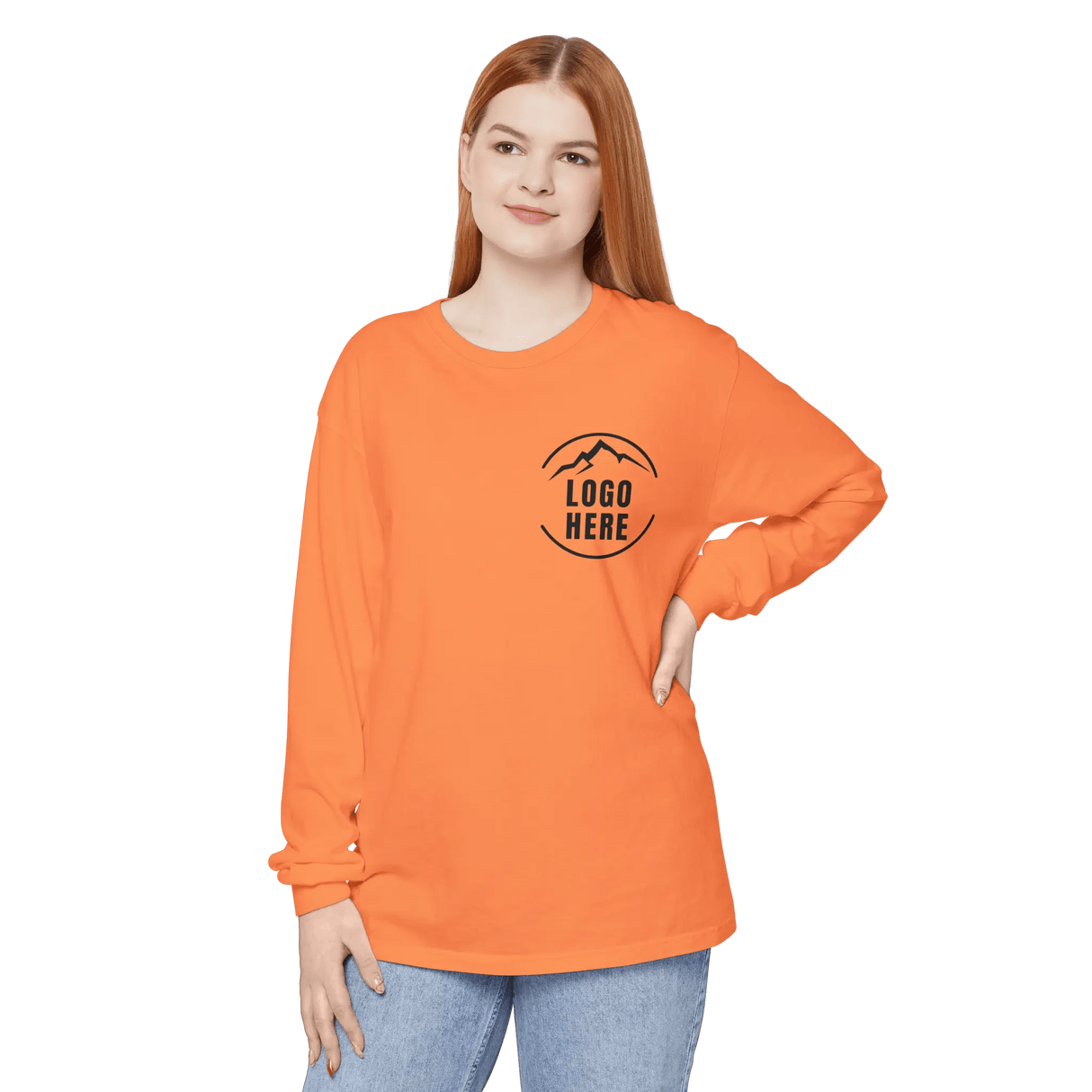Custom Women's Comfort Colors Printed Garment - Dyed Long Sleeve T-Shirt - Arklavo