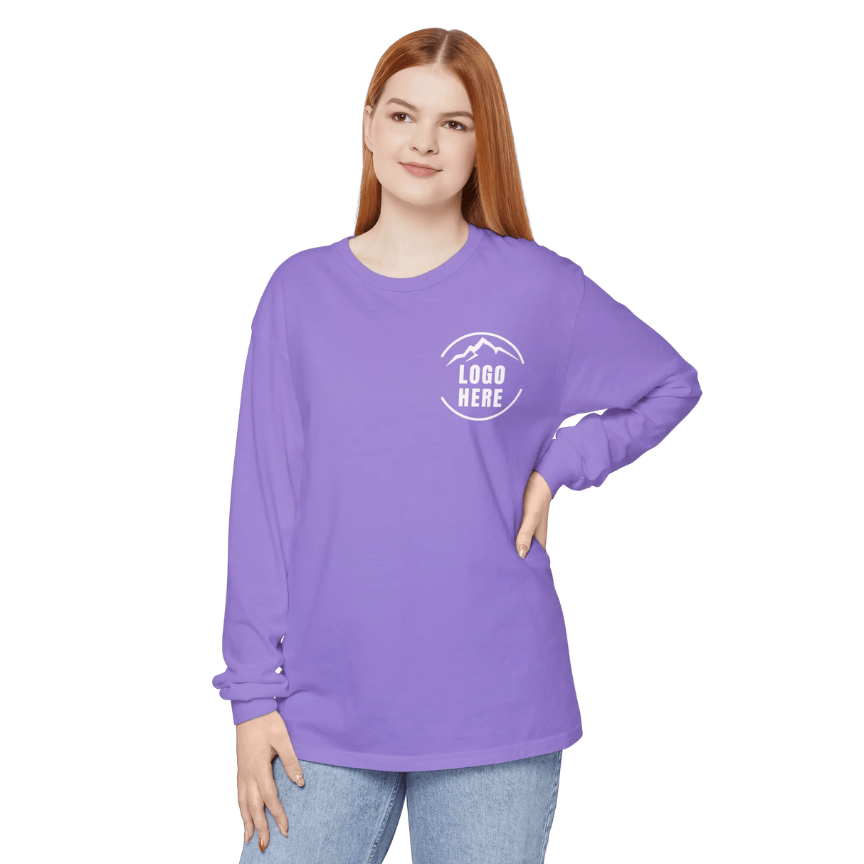 Custom Women's Comfort Colors Printed Garment - Dyed Long Sleeve T-Shirt - Arklavo