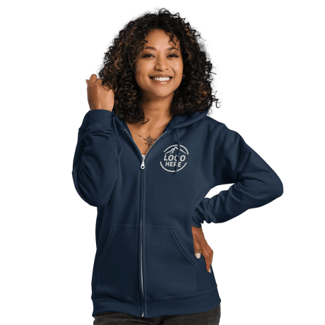 Custom Women's Gildan Embroidered Fleece Zip Hoodie - Arklavo
