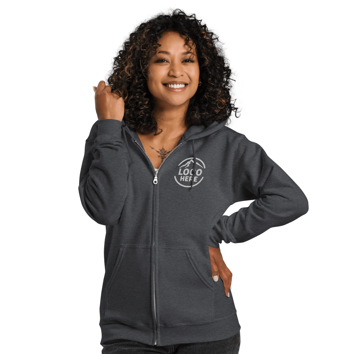 Custom Women's Gildan Embroidered Fleece Zip Hoodie - Arklavo