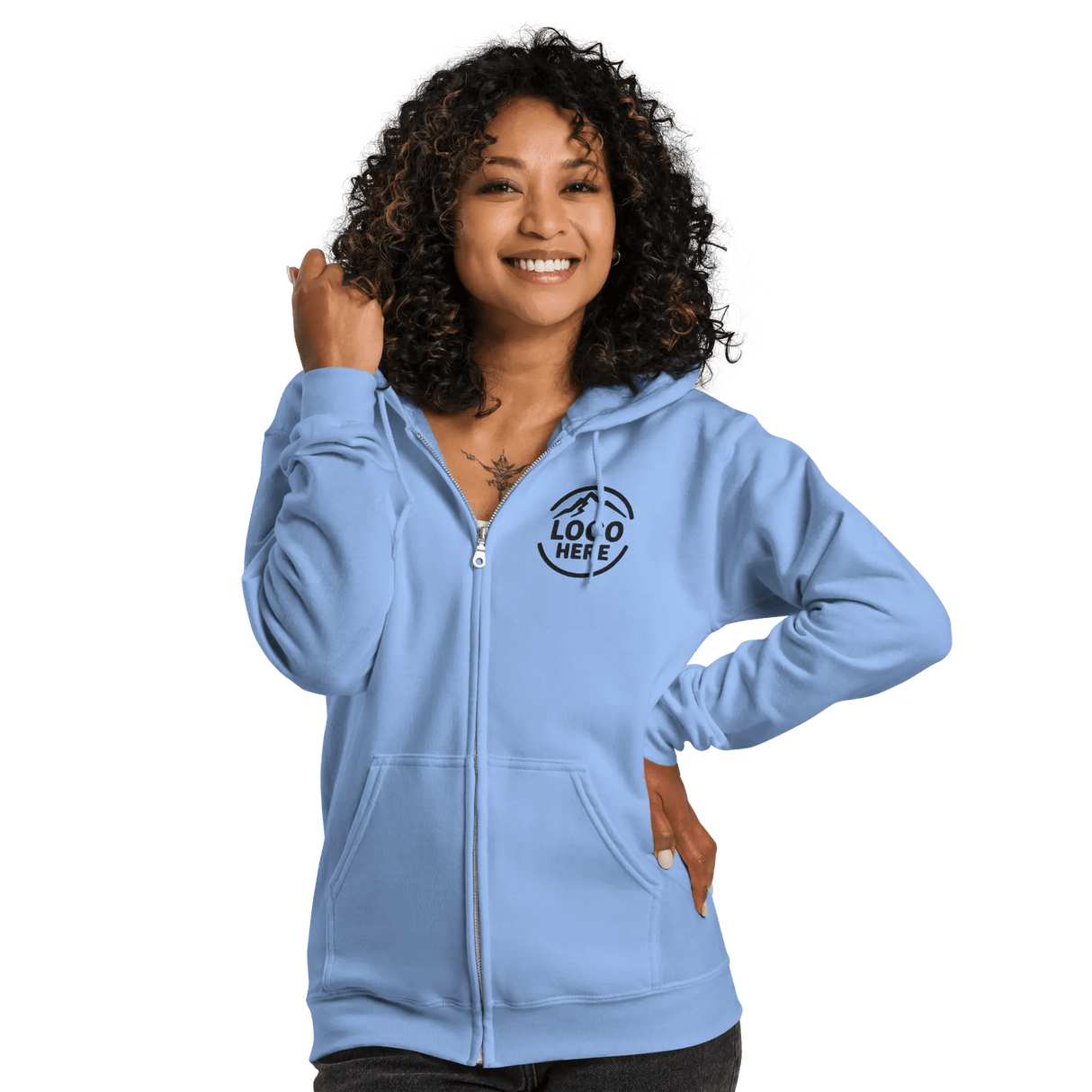 Custom Women's Gildan Embroidered Fleece Zip Hoodie - Arklavo