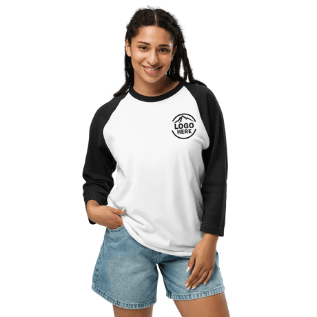 Custom Women's Tultex Embroidered Raglan Baseball Shirt - Arklavo