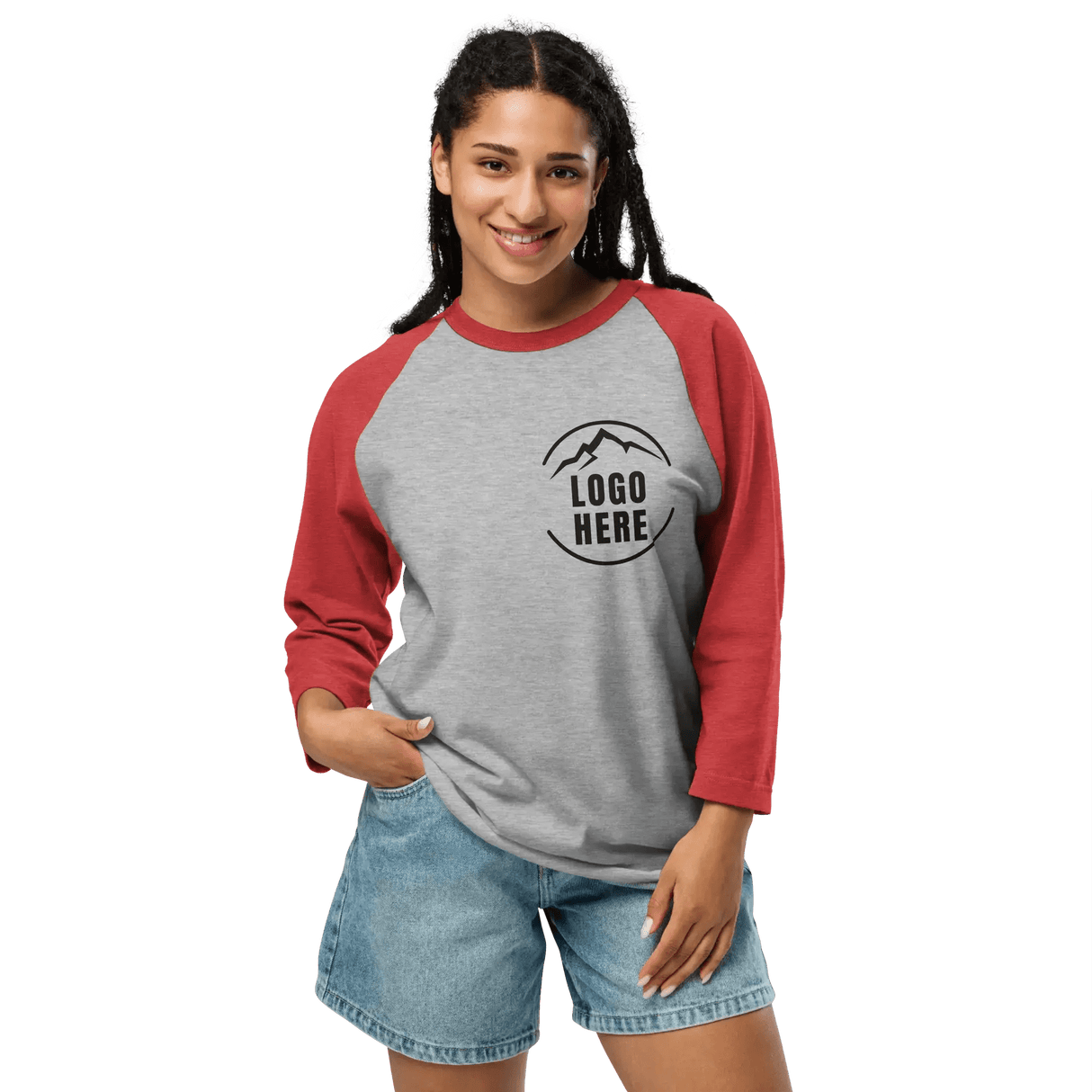 Custom Women's Tultex Embroidered Raglan Baseball Shirt - Arklavo