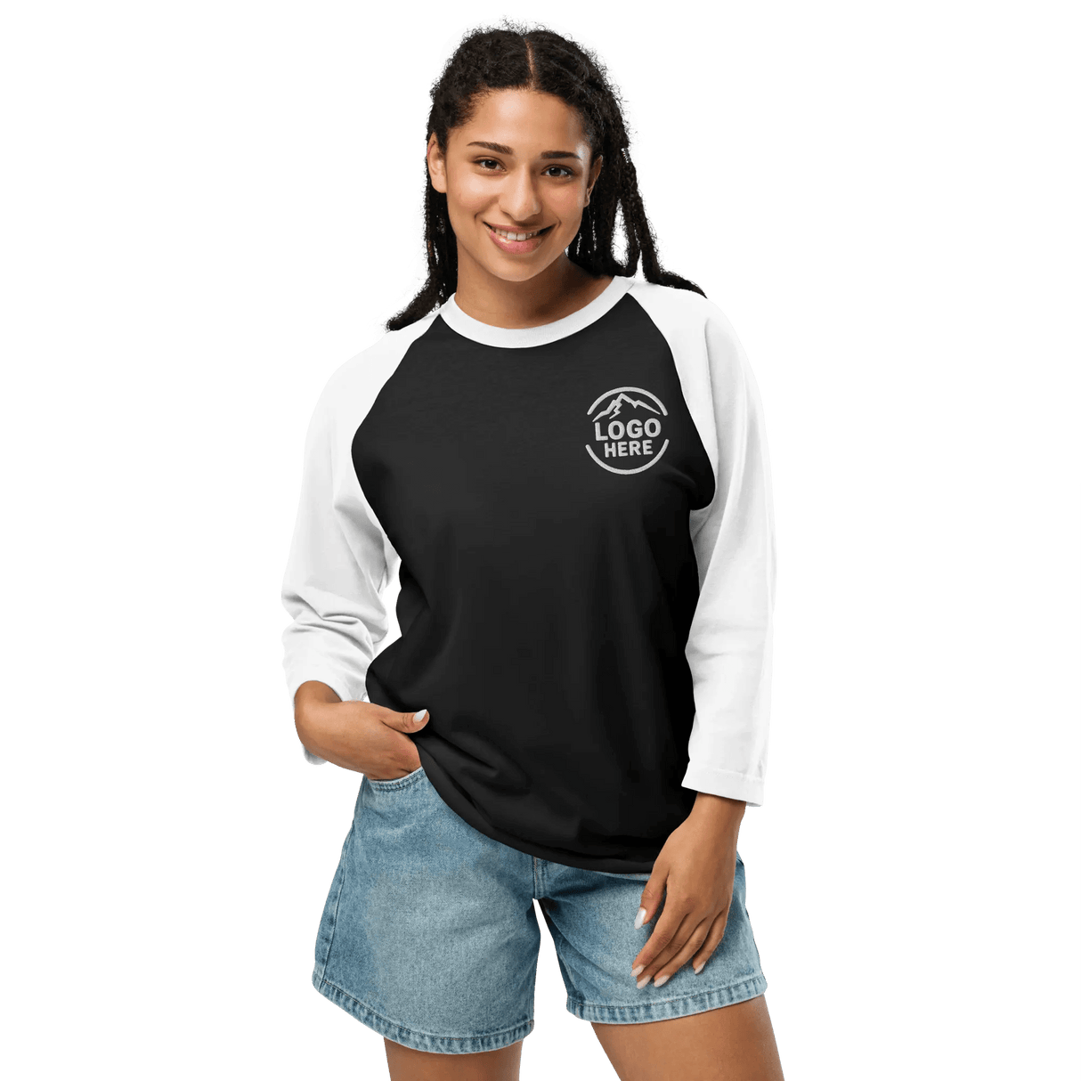 Custom Women's Tultex Embroidered Raglan Baseball Shirt - Arklavo