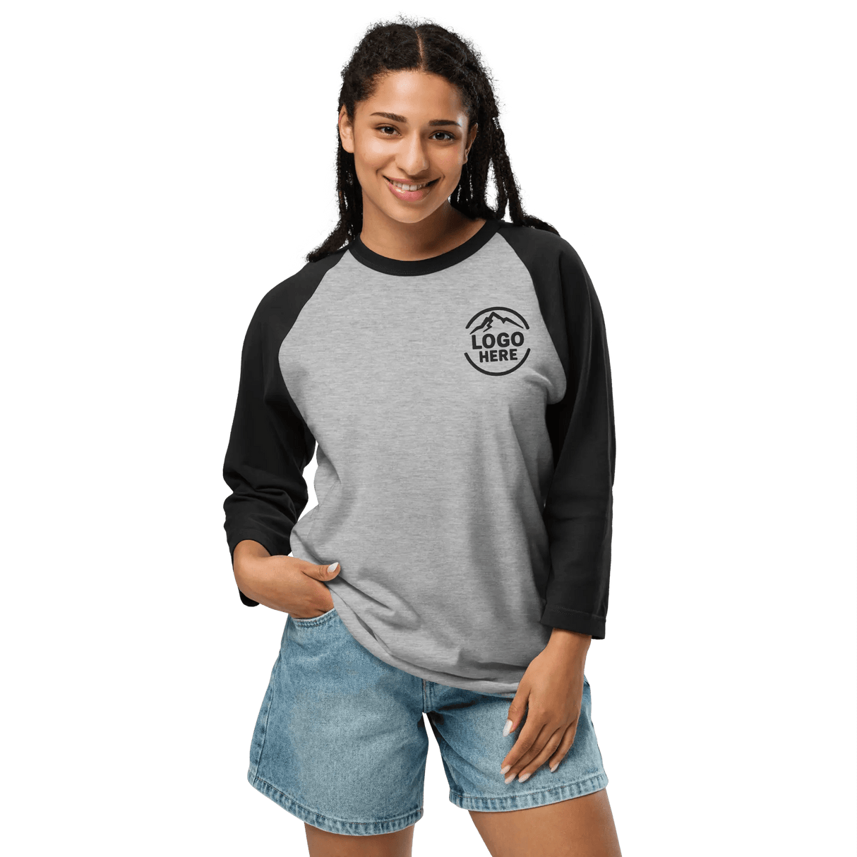 Custom Women's Tultex Embroidered Raglan Baseball Shirt - Arklavo