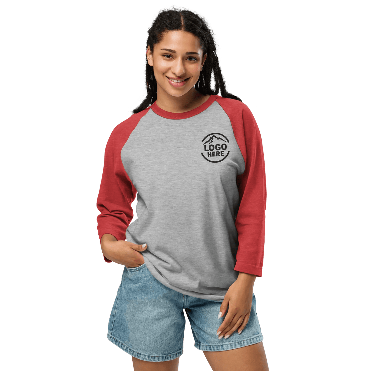 Custom Women's Tultex Embroidered Raglan Baseball Shirt - Arklavo