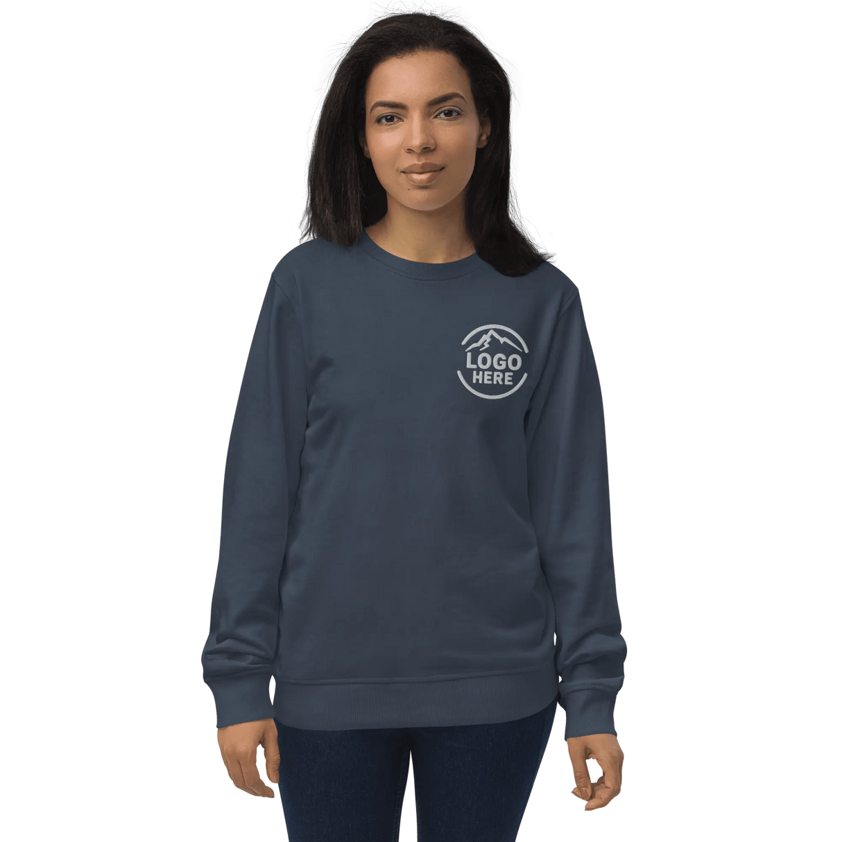 Custom Women's SOL'S Embroidered Organic Cotton Crewneck Sweatshirt - Arklavo