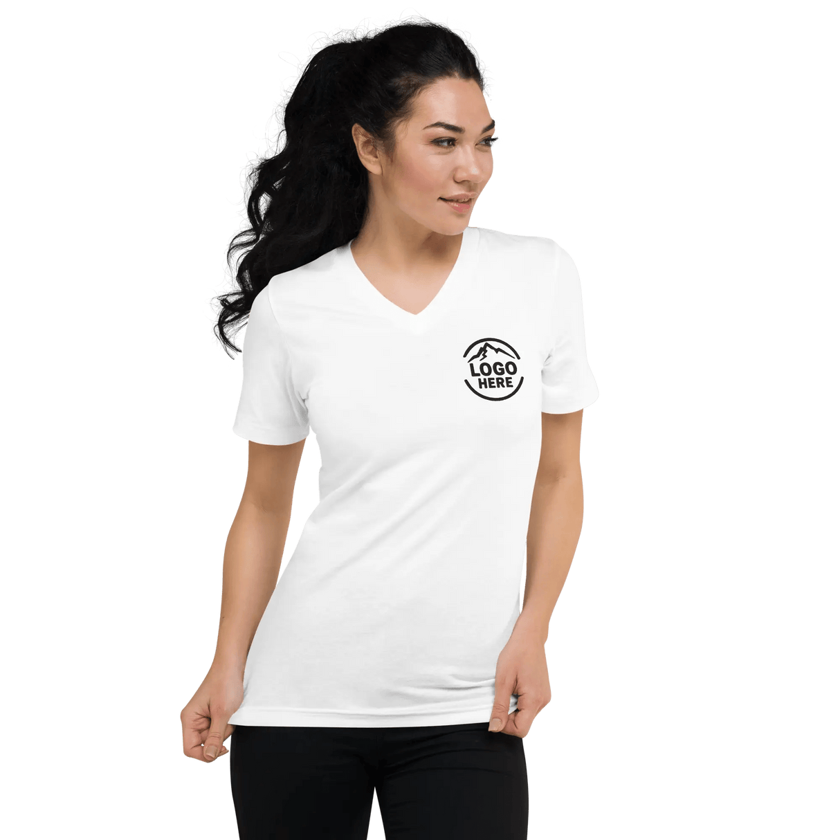 Custom Women's Bella + Canvas Embroidered V - Neck T-Shirt - Arklavo