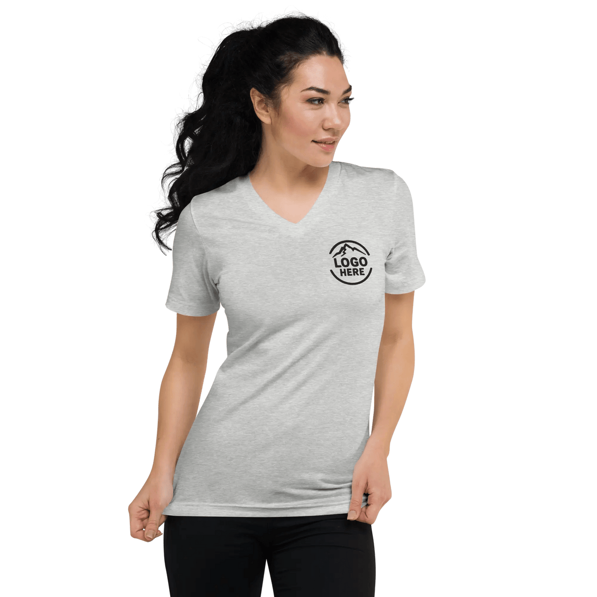 Custom Women's Bella + Canvas Embroidered V - Neck T-Shirt - Arklavo