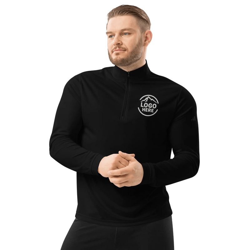 Custom Men's adidas Embroidered Quarter - Zip Pullover - Arklavo