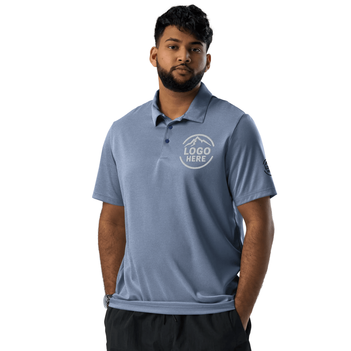 Custom Men's adidas Embroidered Space - Dyed Polo Shirt - Arklavo