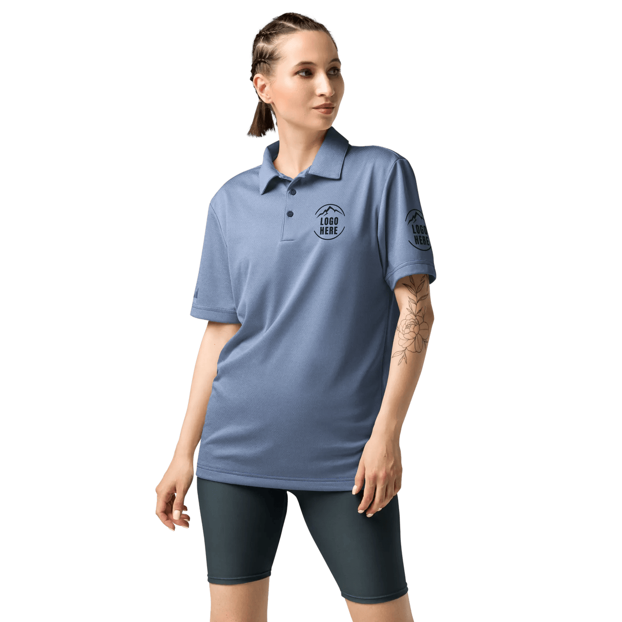 Custom Women's adidas Printed Space - Dyed Polo Shirt - Arklavo