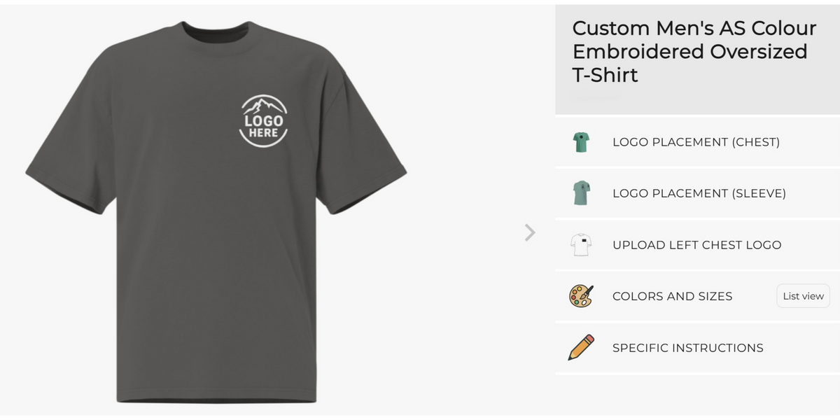 Arklavo embroidered shirt design studio with a custom chest logo