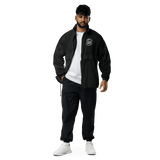 Custom embroidered jacket with no minimum order, full-zip with a left-chest logo, from Arklavo.
