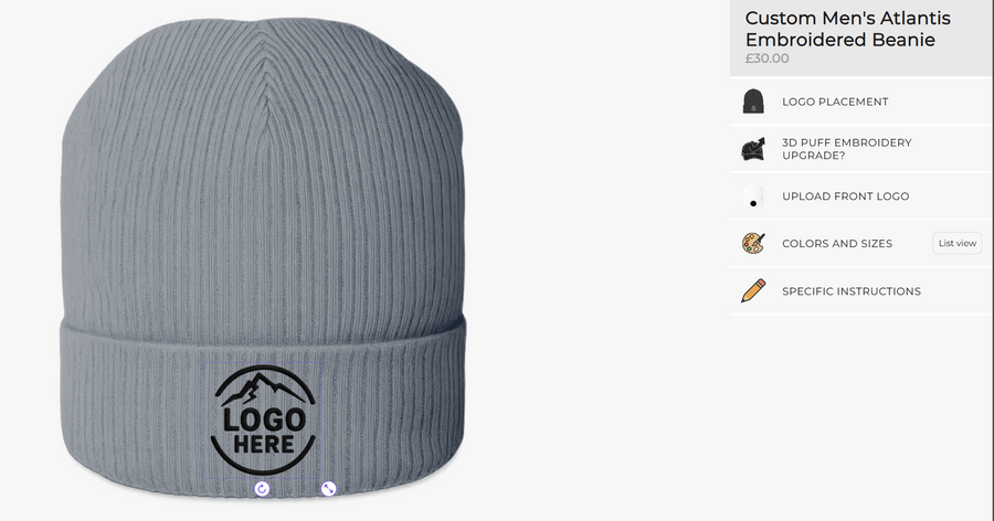 See your logo on the product before you buy