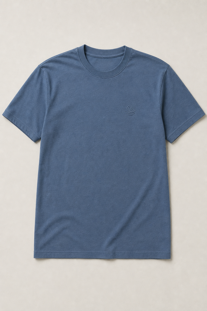 A custom cotton t-shirt showing the cut and fit