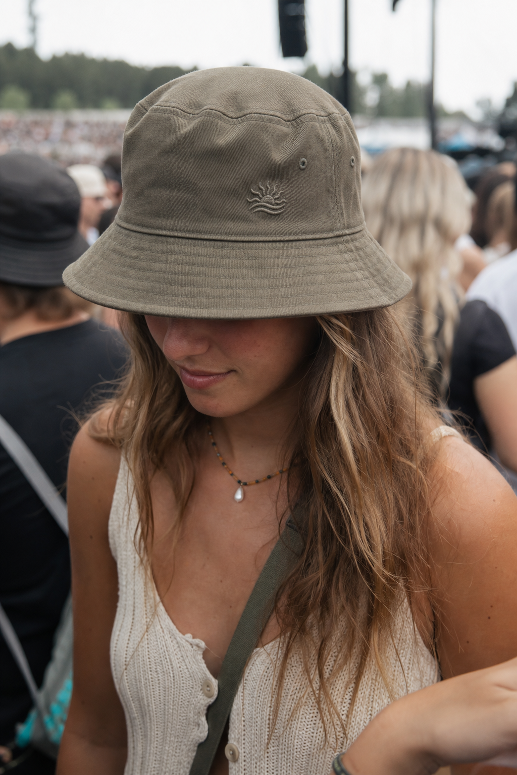 Custom bucket hat with an embroidered logo