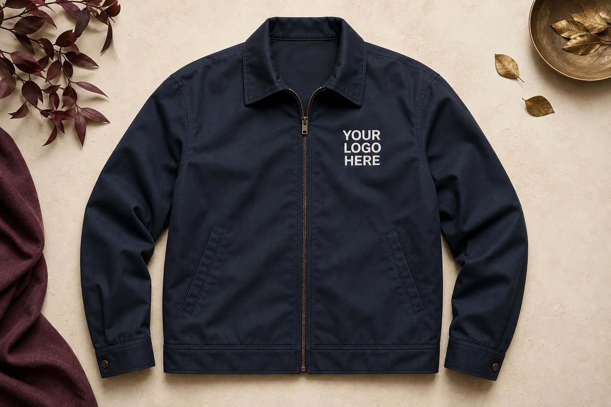 Custom Embroidered Jackets with a high-contrast logo placeholder